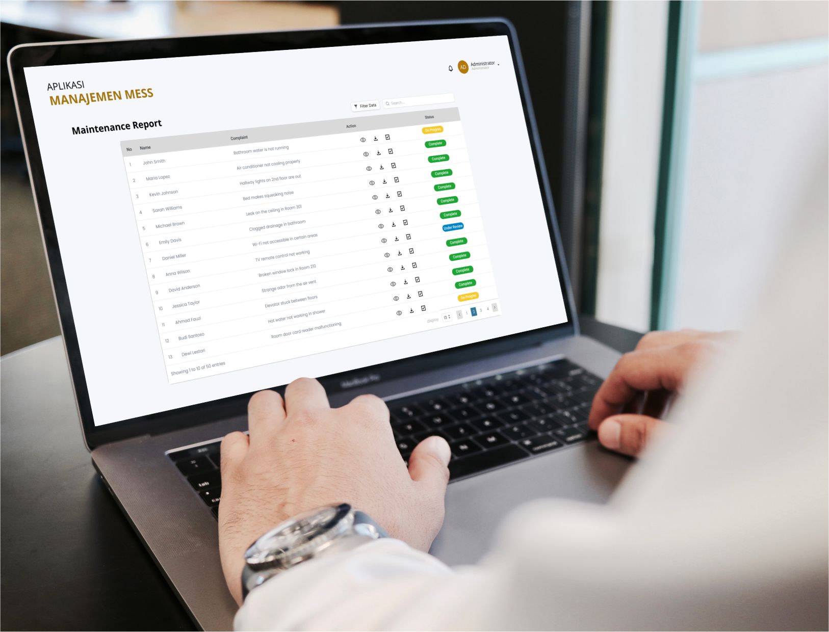 Database kasus pengelolaan mess dengan Aplikasi Manajemen Mess - JMC Indonesia
